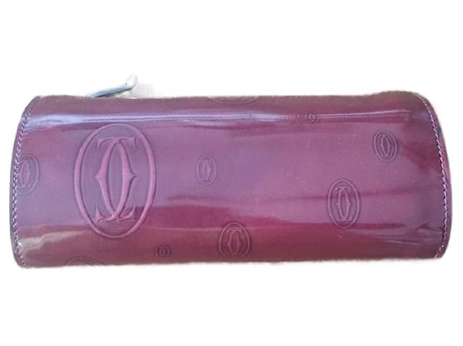 CARTIER MULTI-PURPOSE POUCH Dark red Patent leather  ref.969719