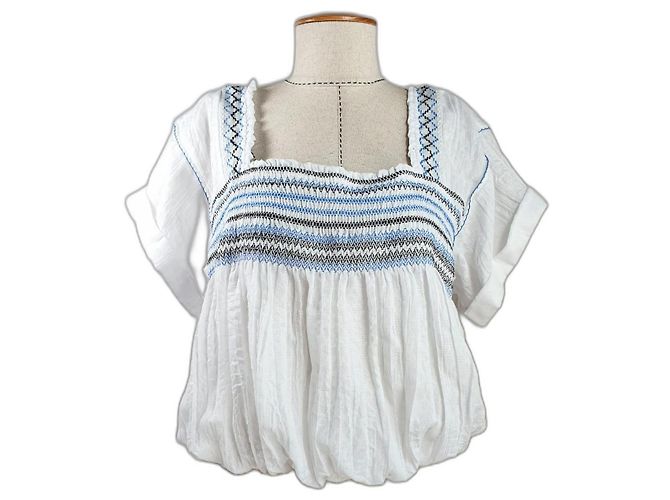 Top blanco bordado de algodón Free People