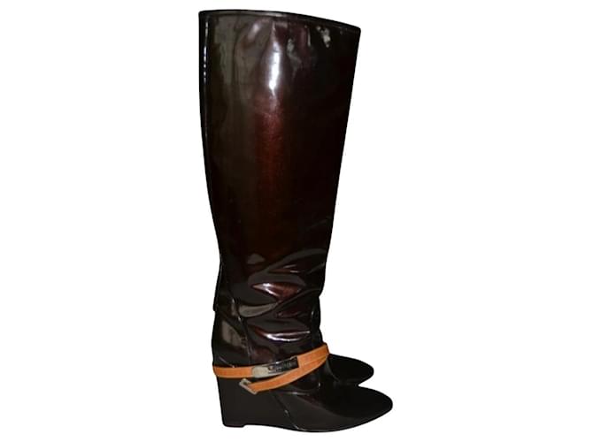 Louis Vuitton vuitton boots Dark red Patent leather ref.970250