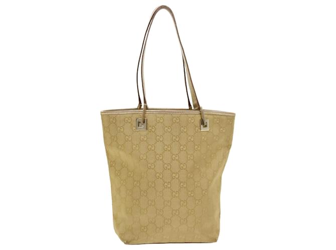 GUCCI GG Canvas Handtasche Gold 1099 Auth 46670 Golden Leinwand  ref.970310