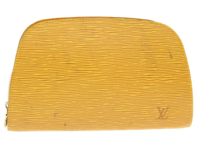 LOUIS VUITTON Epi Dauphine GM Pouch Yellow LV Auth 46249 Leather  ref.970353