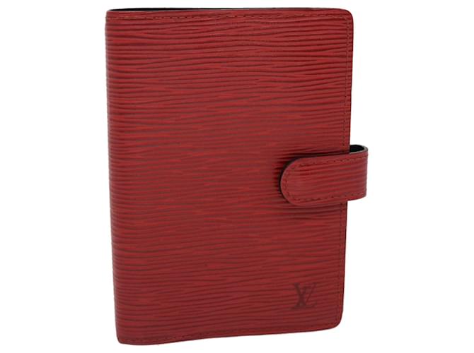 LOUIS VUITTON Epi Agenda PM Day Planner Cover Red R20057 LV Auth 46632 Leather  ref.970356