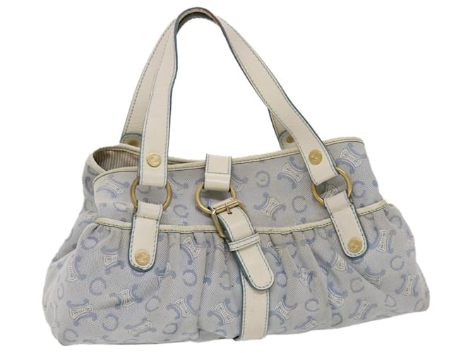 Céline CELINE Paris Macadam Shoulder Bag Canvas Blue White Auth bs6303 Cloth  ref.970368