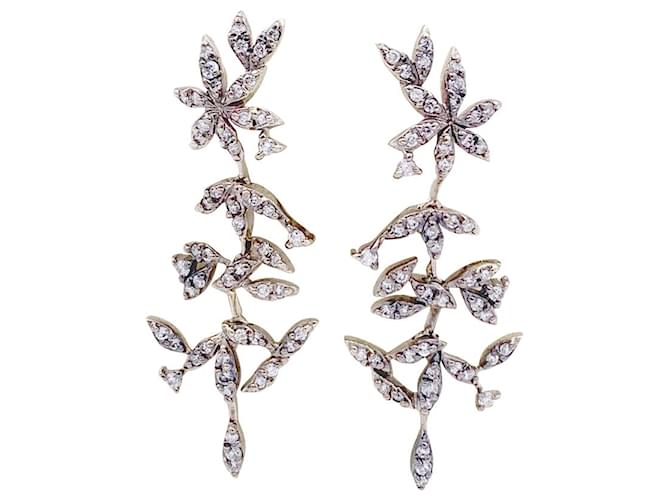 Autre Marque H earrings.Stern, "Nature", ct gold, diamants. White gold Diamond  ref.970392