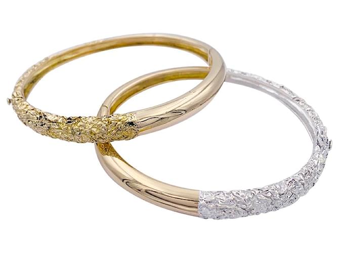 inconnue Two gold bangle bracelets. White gold Yellow gold  ref.970395