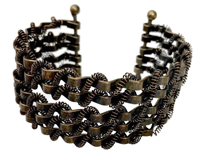 Autre Marque Pulseira articulada 5 LINHAS DE METAL BRONZE SAHARA