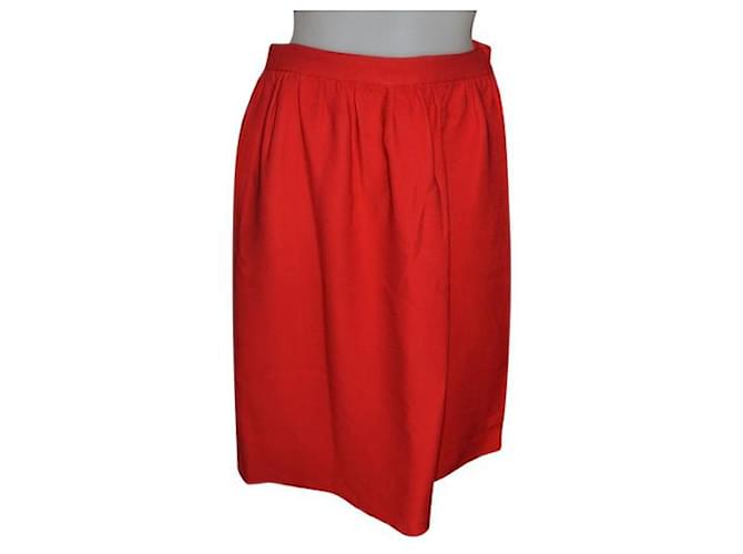 Miu Miu Midi Skirt Red Viscose  ref.970428