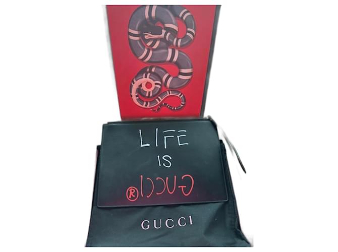 Gucci is life clutch bag Blue Leather  ref.970433
