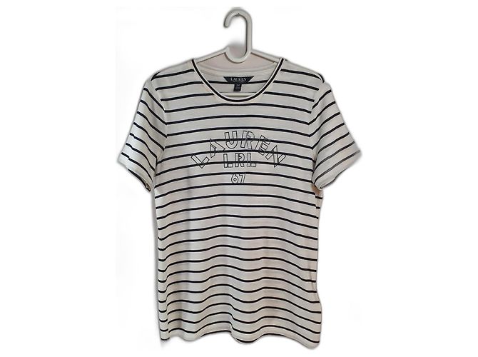 T-shirt a righe Ralph Lauren in cotone bianco e nero