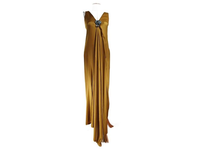 Vestido largo Schumacher Dynamic amarillo de seda