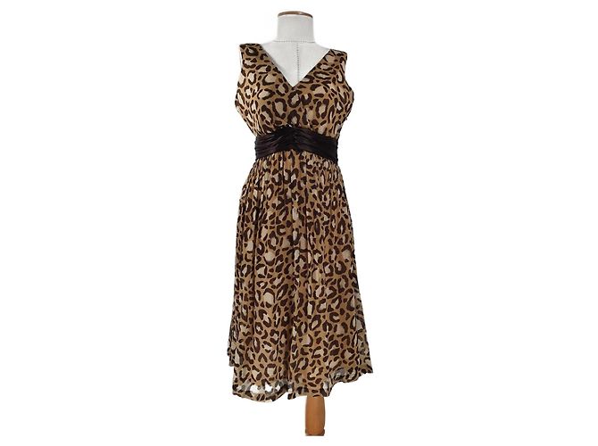 Vestido de seda Oscar de la Renta estampado leopardo Multicolor Estampado de leopardo