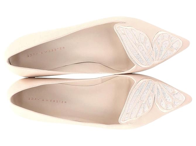 Sophia Webster Butterfly Embellished Ballet Flats in Pastel Pink Leather  ref.970484
