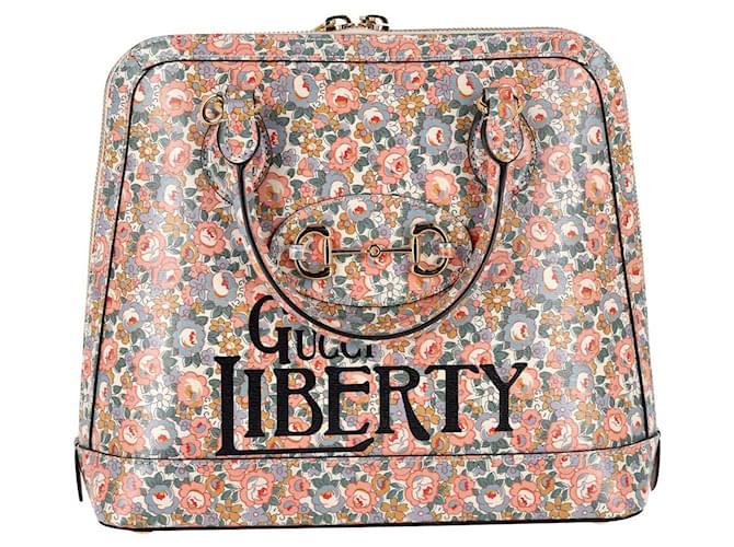 gucci 1955 Horsebit Liberty London Floral Tote Bag in Multicolor Leather  ref.970522