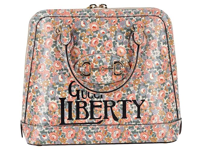 Gucci 1955 Bolso tote floral Horsebit Liberty London en cuero multicolor  ref.970522