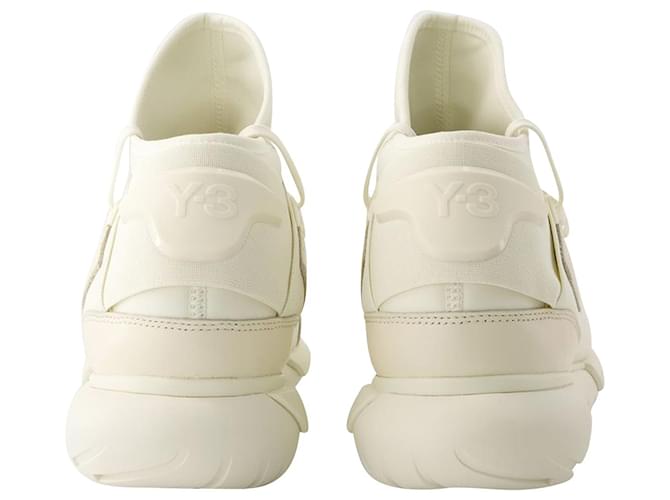 Y3 Qasa Sneakers - Y-3 - Leather - Beige/blanc  ref.970573