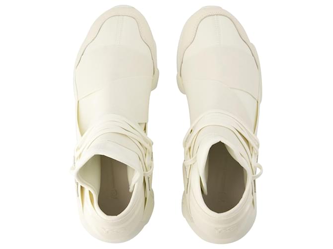 Y3 Qasa Sneakers - Y-3 - Leather - Beige/blanc  ref.970597
