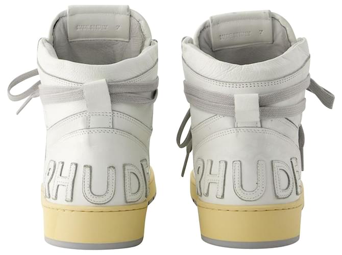 Autre Marque Rhecess Hi Sneakers – Rhude – Lea – Blanc Weiß Leder  ref.970615