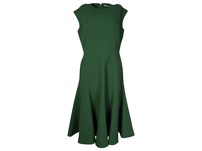 Autre Marque Emilia Wickstead Crepe Midi Dress in Green Polyester  ref.970622