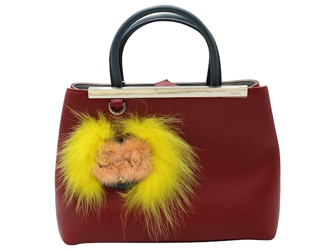 Fendi Petite 2Jours Handbag in Red Calfskin Leather Pony-style calfskin  ref.970648