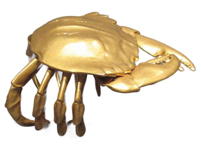 Manchette crabe Yves Saint Laurent / Bracelet Plaqué or Doré  ref.971086