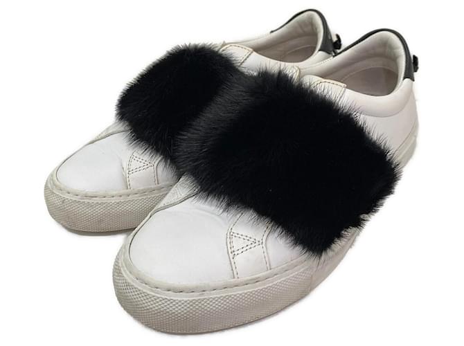 Givenchy Sneakers White Leather Fur  ref.971091