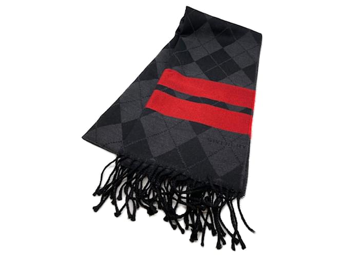 Givenchy Scarves Black Red Wool  ref.971098