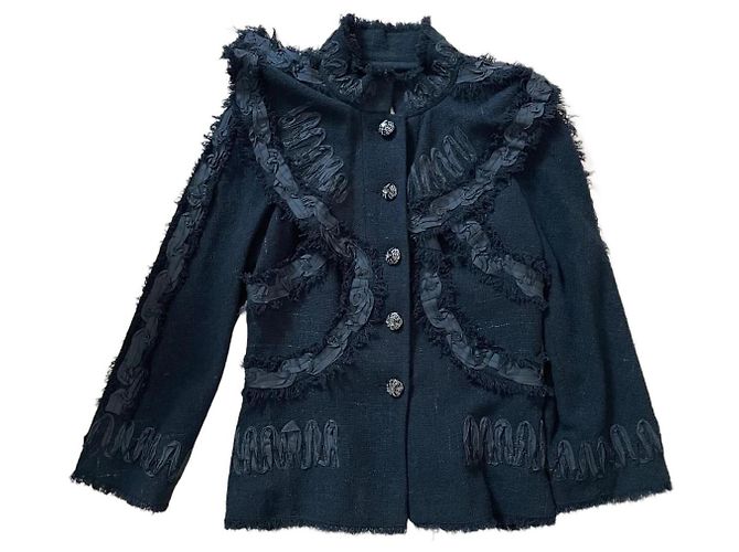 Chanel Chaquetas Negro Algodón