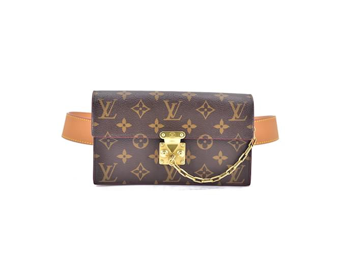 Louis Vuitton Monogram S Lock Belt Pouch Brown Cloth  ref.971146