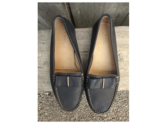 APC moccasins size 37 New condition Black Leather  ref.971188