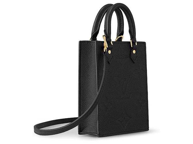 Handbags Louis Vuitton LV Petit Sac Plat Leather Black New