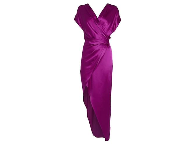 Autre Marque Michelle Mason magenta silk dress Pink  ref.971221