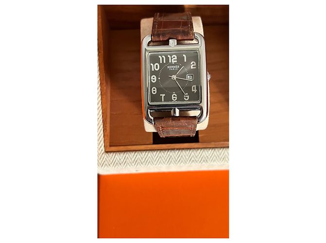 Hermès Cape Cod GM Preto Aço