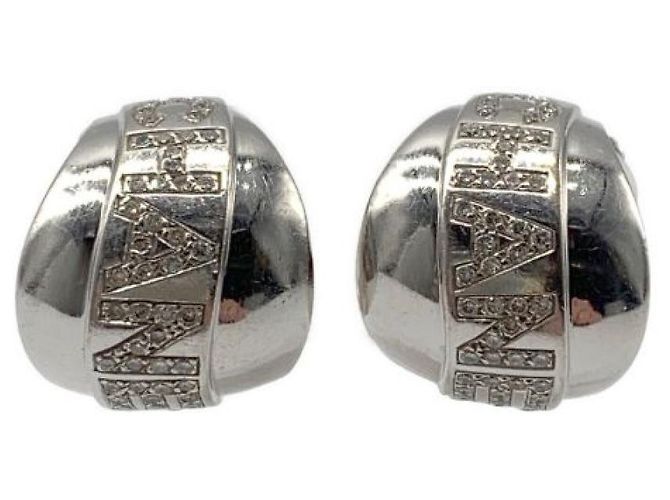 ***Pendientes atrevidos CHANEL Blanco Dorado