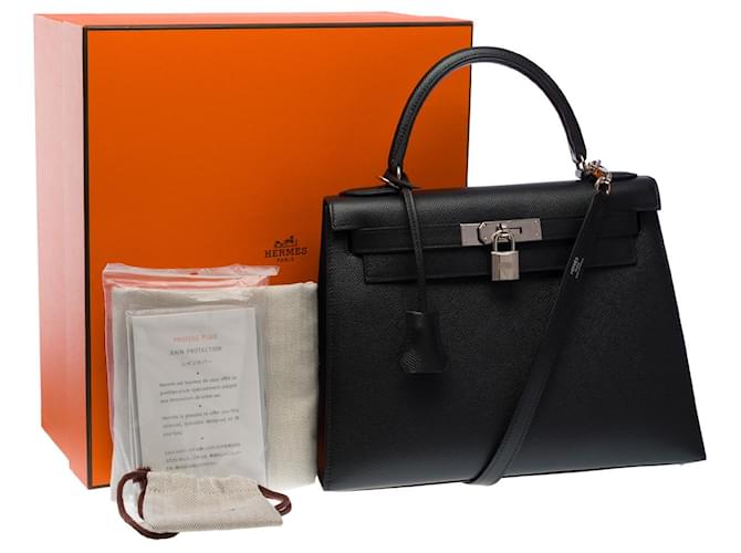 Hermès Hermes Kelly bag 28 in black leather - 101273  ref.971438