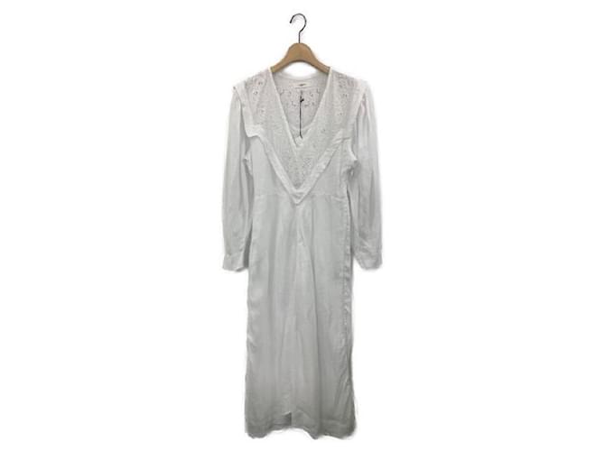 ****ISABEL MARANT ETOILE White Long Sleeve Dress Cotton Linen  ref.971477