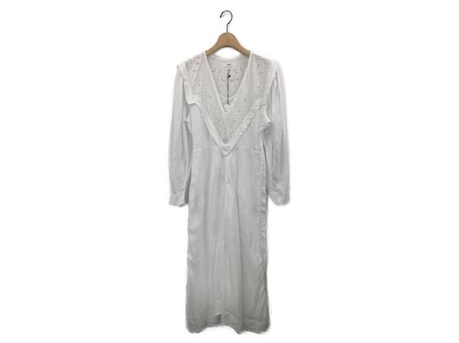 ****Robe blanche à manches longues ISABEL MARANT ETOILE Coton Lin  ref.971477