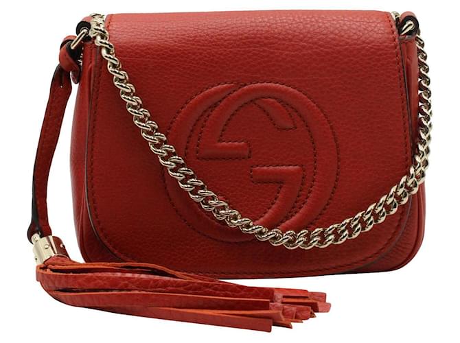 Ladies Small Leather Handbag Crossbody Tassel Bag Ladies Shoulder Bag (Red)