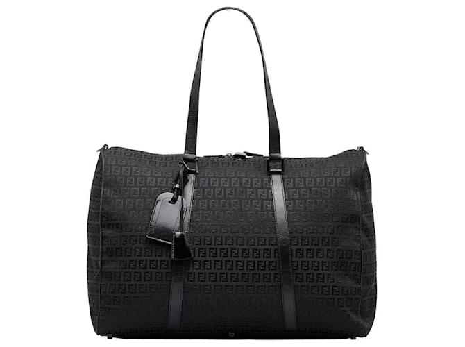 Fendi Zucchino Canvas Travel Bag Black Cloth  ref.971584