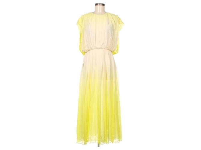 Longchamp Dresses Multiple colors Yellow Silk  ref.971623