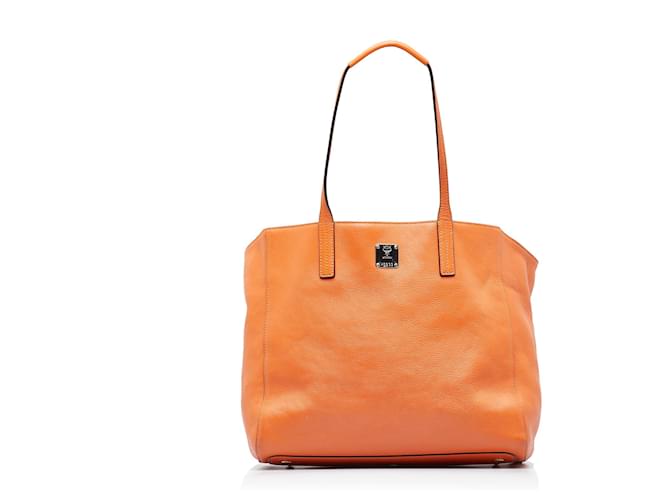 MCM Orange Leather Tote Pony-style calfskin ref.971933 - Joli Closet