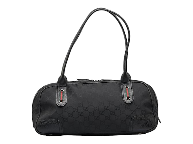 Gucci GG Canvas Web Princy Boston Bag 293594 Black Cloth  ref.971991