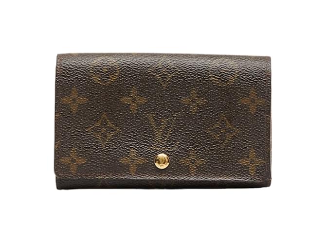 Louis Vuitton Monogram Porte-Monnaie Tresor Wallet M61730 Brown Cloth  ref.972001 - Joli Closet