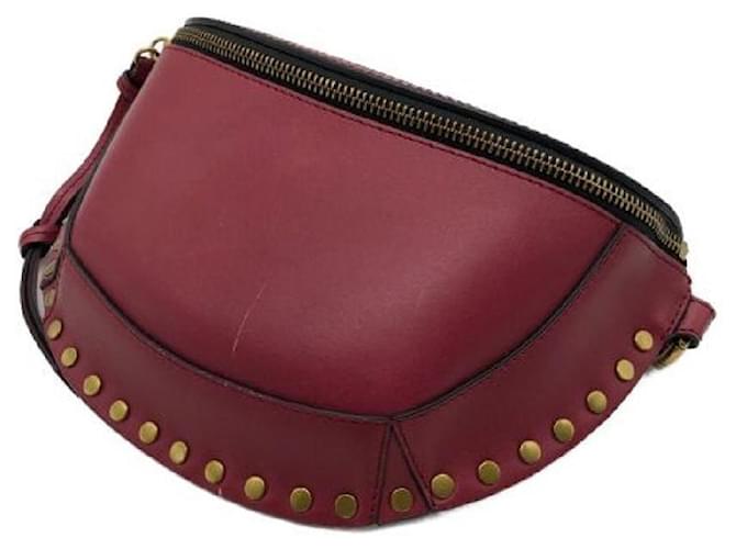 ****ISABEL MARANT Red Leather Studded Shoulder Bag  ref.972087