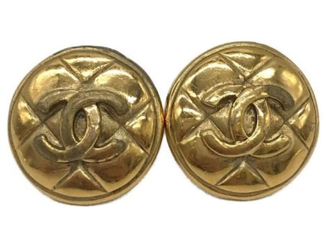 ***Boucles d'oreilles CHANEL marque coco Doré  ref.972102