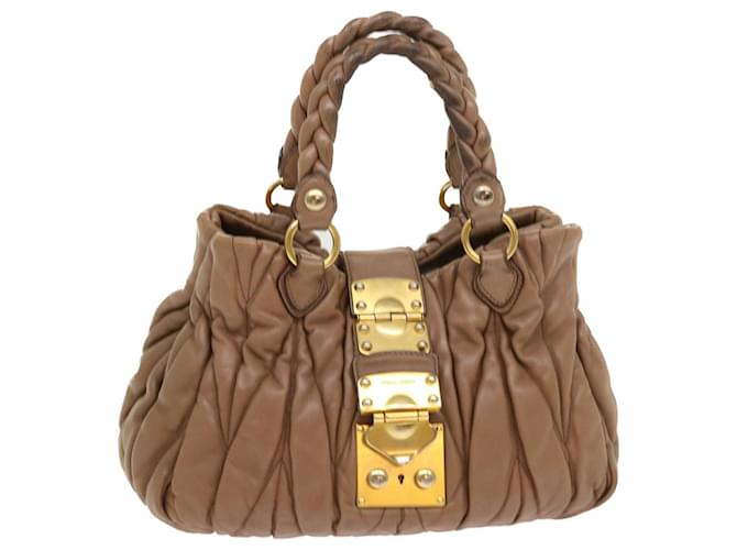 Miu Miu Hand Bag Leather Brown Auth yb165  ref.972129