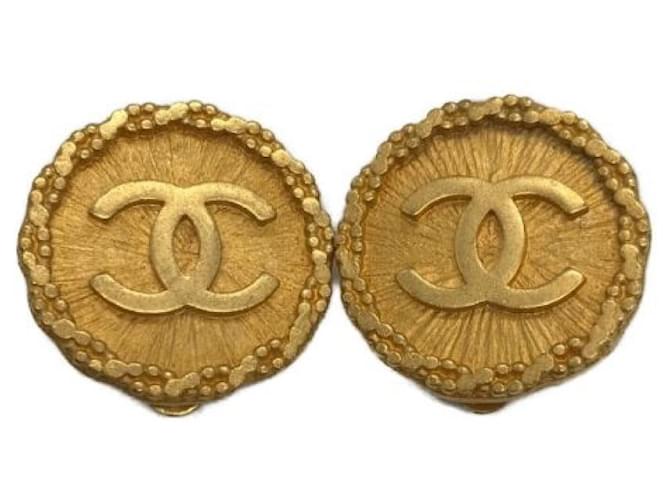 ***CHANEL  Coco Mark Round Earrings Golden  ref.972251