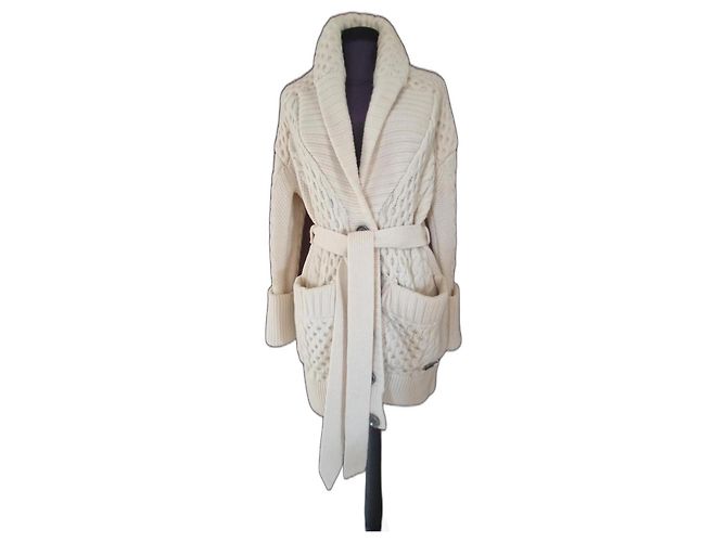 Burberry Brit Burberry wool ecru knitted jacket Cream