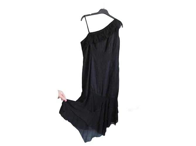 Zapa Dresses Black Linen  ref.1000375