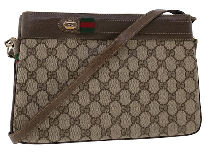 GUCCI GG Canvas Web Sherry Line Shoulder Bag Beige Red 904.02.035.. auth 48148  ref.1000417