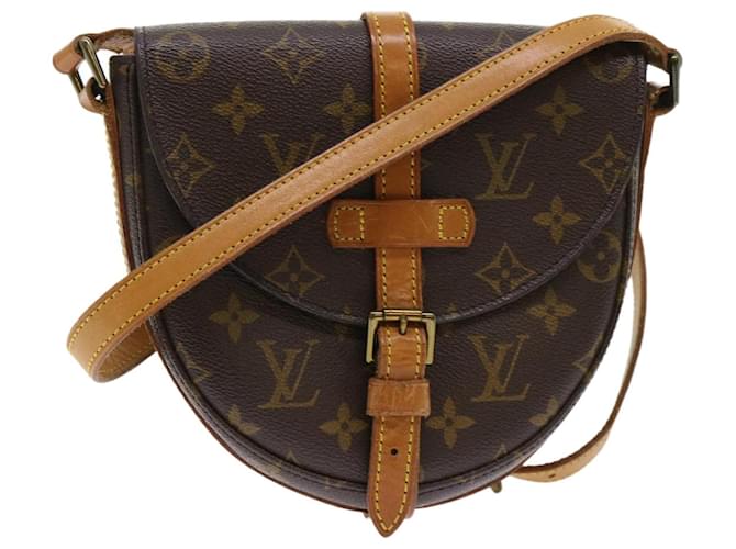 LOUIS VUITTON Chantilly GM Shoulder Bag Monogram Leather Canvas Crossbody